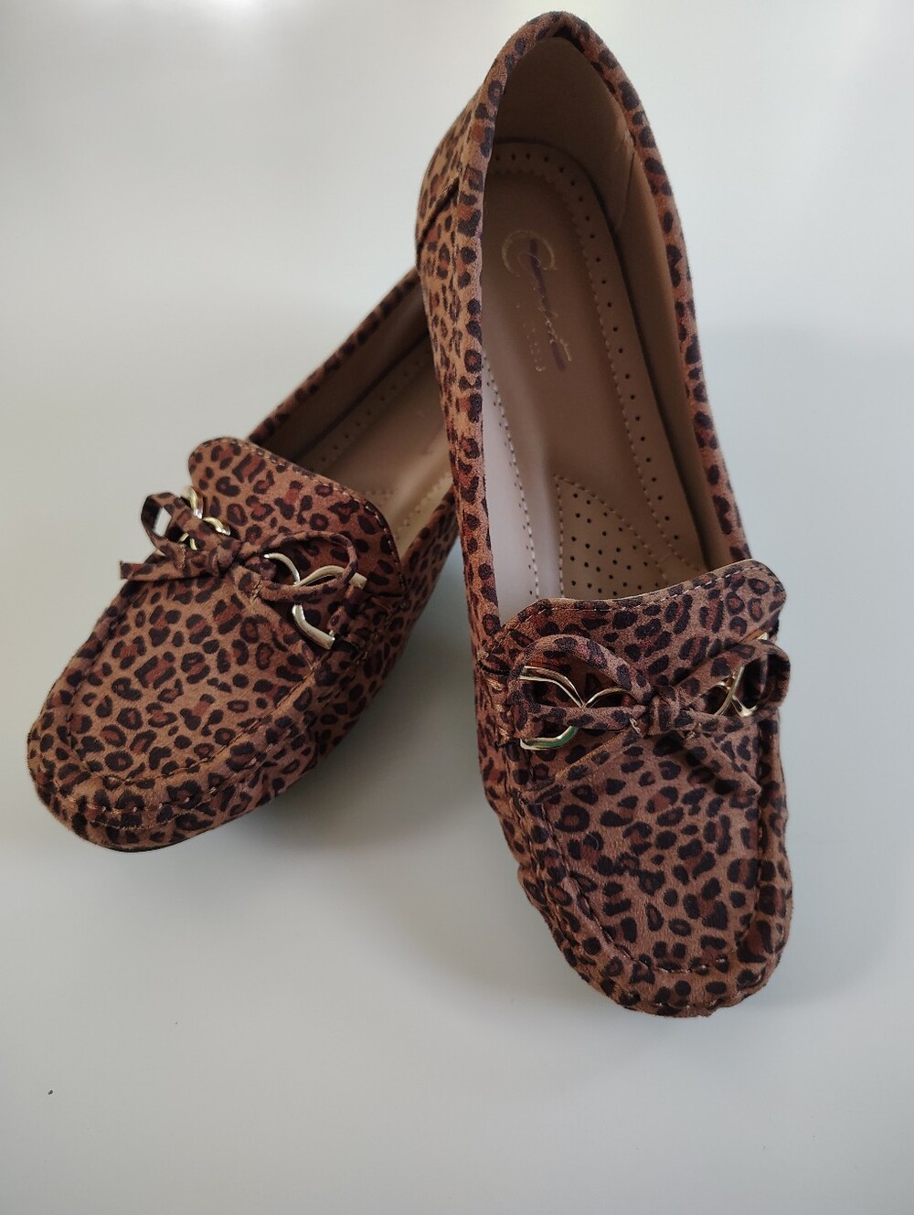 Cato C Comfort Leopard Print Loafers Bow Flats Shoes Women's Size 7